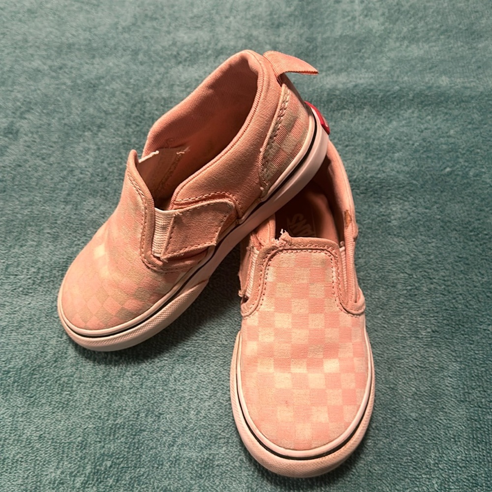 Toddler Vans. Pink and white checkered. Size 9 toddler.